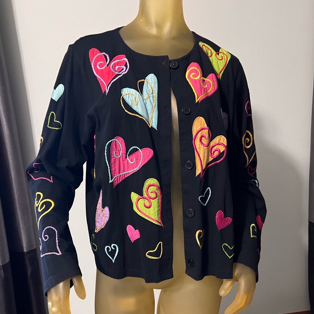 Michael Simon Embroidered Button Front Xl - image 1